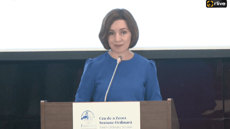 VIDEO Maia Sandu, la Euronest: Războiul din Ucraina i-a făcut pe moldoveni mai săraci. În ce limbă a fost discursul