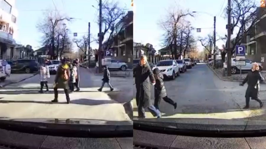 IMAGINI NO COMMENT din Chișinău: Când ești profesor (anti)exemplu pentru copii. Cum NU se traversează strada
