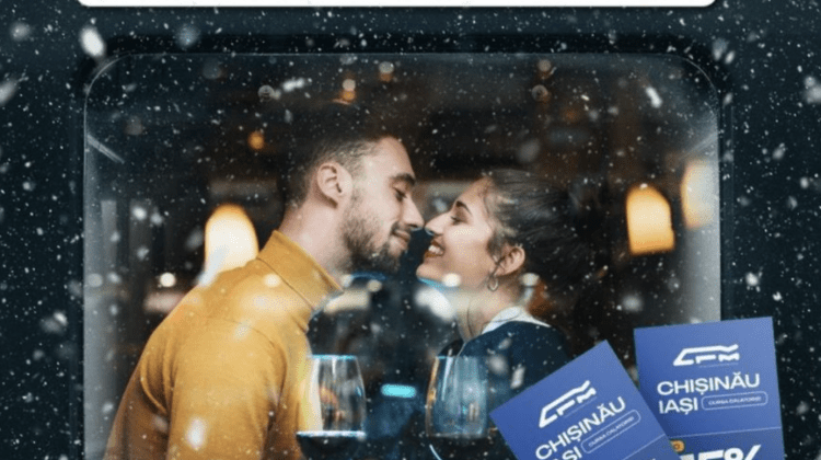 Bucură-ți persoana iubită! Vezi promoția de Ziua Îndrăgostiților la călătoriile cu trenul Chișinău-Iași