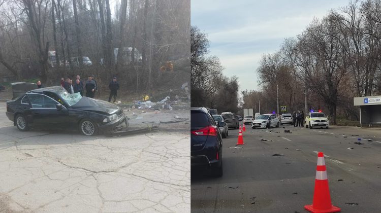 VIDEO/FOTO Accident CUMPLIT în Chișinău. Patru mașini au fost grav avariate, iar o persoană a decedat