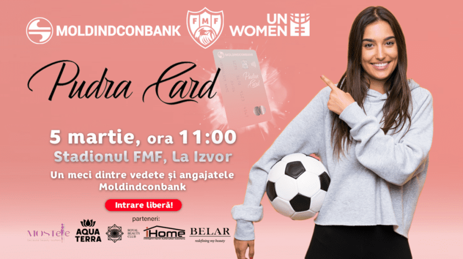 Moldindconbank te invită la un meci de fotbal inedit dintre vedete locale și angajatele băncii