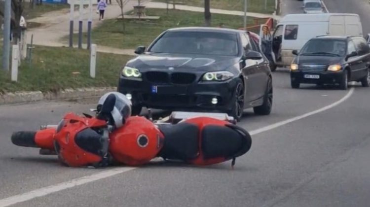VIDEO Accident la Soroca. Șoferul unui scuter a fost spitalizat de urgență cu multiple traumatisme