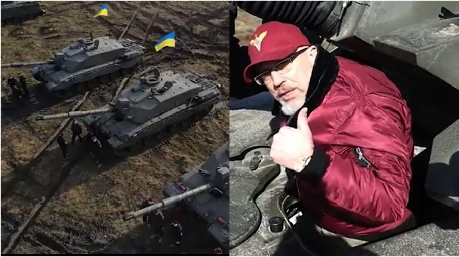 VIDEO Primele tancuri britanice Challenger 2 au ajuns în Ucraina. Ministrul ucrainean al Apărării a testat vehiculul