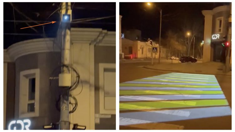 VIDEO În Capitală se testează un nou tip de iluminare a trecerilor de pietoni