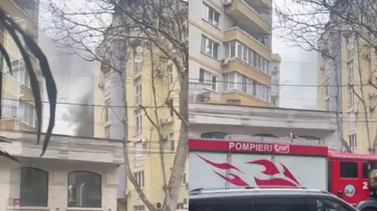 VIDEO FUM DENS în inima Chișinăului. ”Arde un apartament”, spun internauții. Detalii de la IGSU