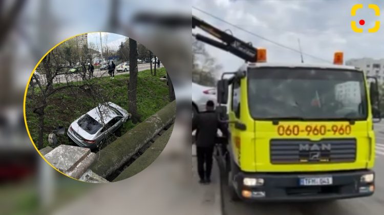 VIDEO Impactul de pe Albișoara, filmat: Iată cum a ajuns Ford-ul în șanț și cum a fost extras de acolo