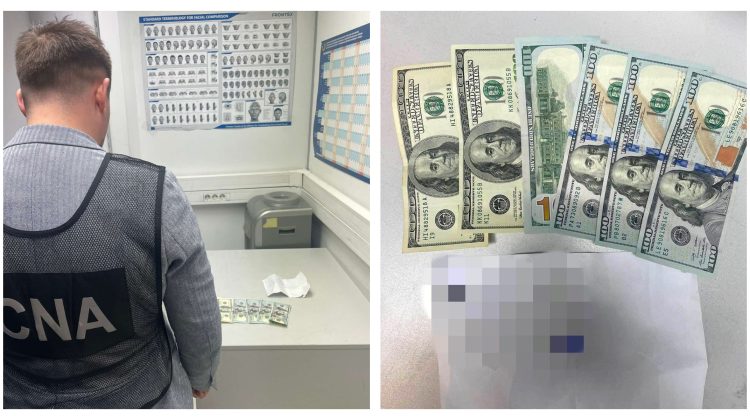 FOTO Un ucrainean – reținut în flagrant pe Aeroportul Chișinău. Cui a încercat să-i dea 600 dolari