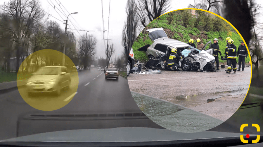 VIDEO Cu câteva secunde înainte de impactul cu troleibuzul, șoferul Toyotei a fost surprins zburând de o cameră de bord