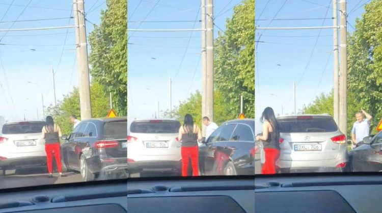 VIDEO S-a ”circulat” cu nervi pe Mihai Viteazul: Două mașini, implicate într-un accident, au dat traficul peste cap
