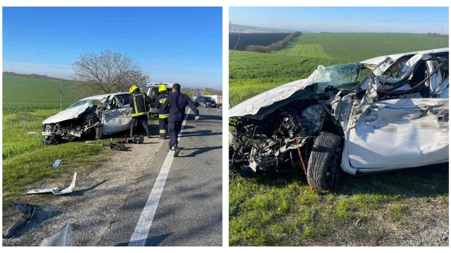 FOTO, VIDEO Accident de groază în sudul țării! Un șofer a rămas blocat între fiarele mașinii