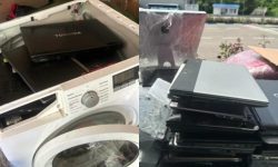 VIDEO „Cadouri” din Germania: Un moldovean a ascuns zeci de calculatoare într-o mașină de spălat