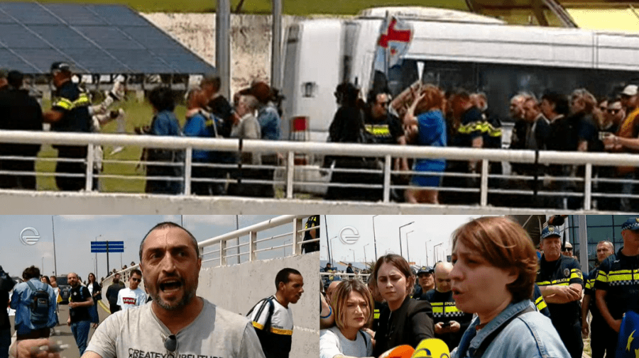 VIDEO Proteste pe aeroportul din Tbilisi, din cauza sosirii primului avion de la Moscova din ultimii 4 ani