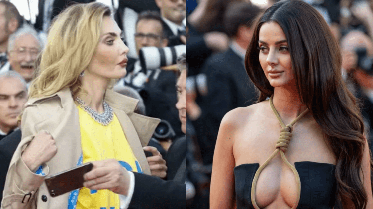 Cannes: O ucraineancă a fost într-un tricou-insultă la adresa lui Putin, iar o iraniancă a apărut cu ștreang la gât