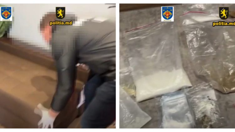 VIDEO Droguri de 1,5 milioane lei – păstrate într-un apartament închiriat cu 450 euro. Un tânăr a fost reținut