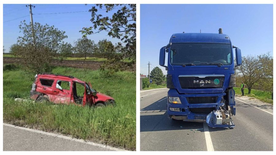 FOTO O persoană a ajuns la spital, după ce două mașini s-au tamponat. Unde a avut loc impactul