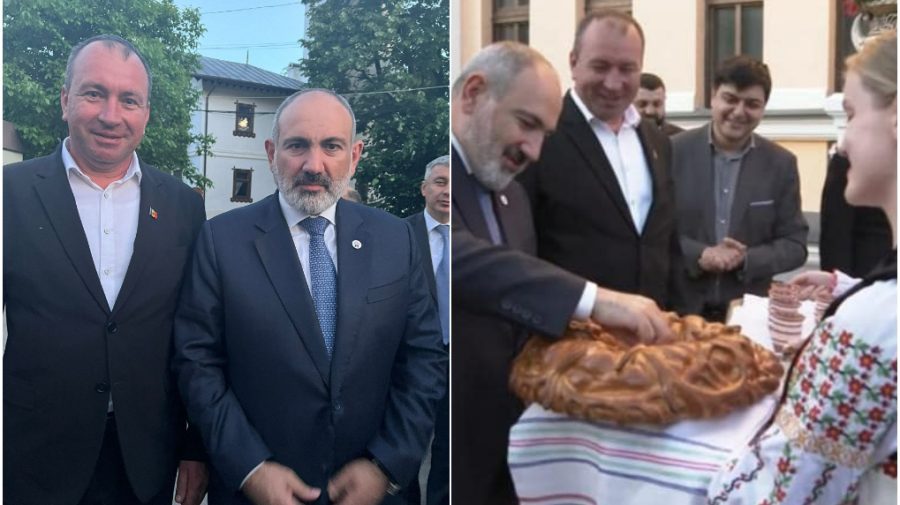 Premierul Armeniei a fost joi la Hîncești, după summit. Oficialul a fost întâmpinat cu vin, pâine şi sare