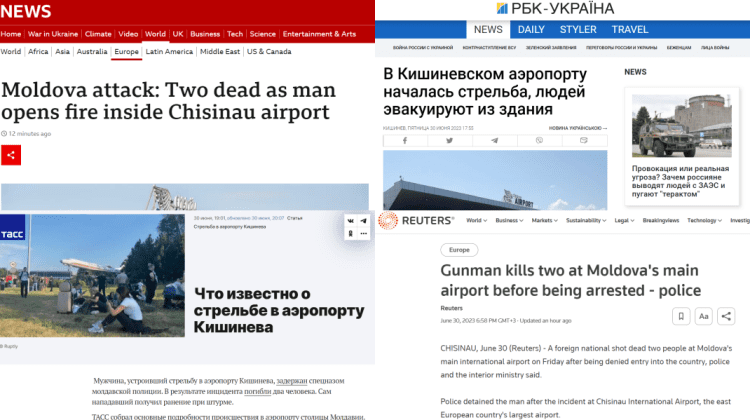 Presa internațională vuiește despre „actul terorist” de la aeroportul din Chișinău soldat cu doi morți și un rănit