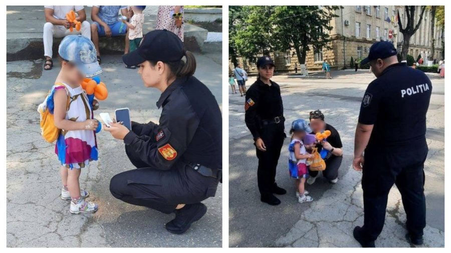 O minoră din Bălți s-a rătăcit prin mulțime. Carabinierii au ajutat-o să-și găsească familia