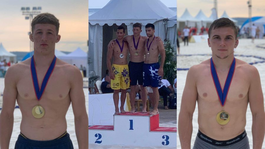 FOTO Au adus acasă aurul! Moldova a obținut două medalii la Campionatul European de Lupte pe Plajă