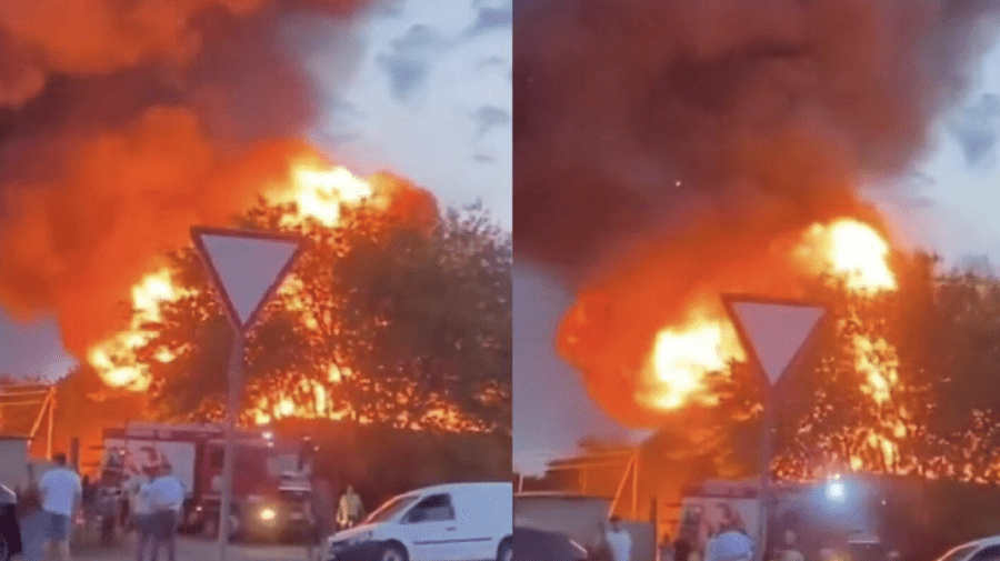 VIDEO Incendiu devastator la o întreprindere din Soroca. Au ars sute de containere