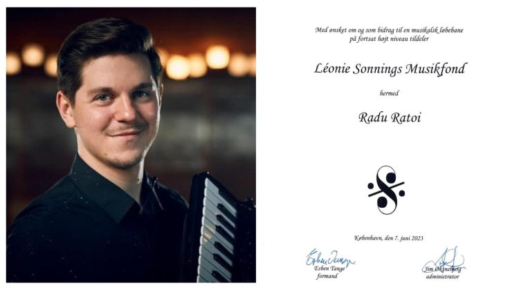 Veste bună din Danemarca! Acordeonistul Radu Rățoi a câștigat Léonie Sonnings Musikpris