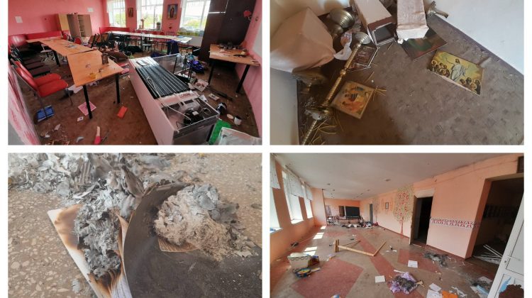 FOTO, VIDEO Nimic sfânt! Un centru creștin din Hîncești – vandalizat: Au distrus icoane și manuale de religie