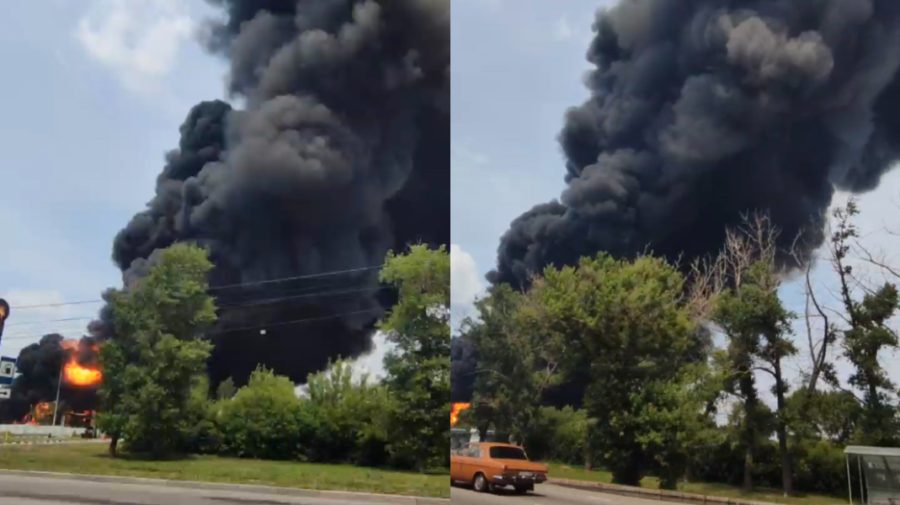 VIDEO Un depozit cu petrol a luat foc în regiunea Voronej, aflată sub regim de „operațiune antiteroristă”