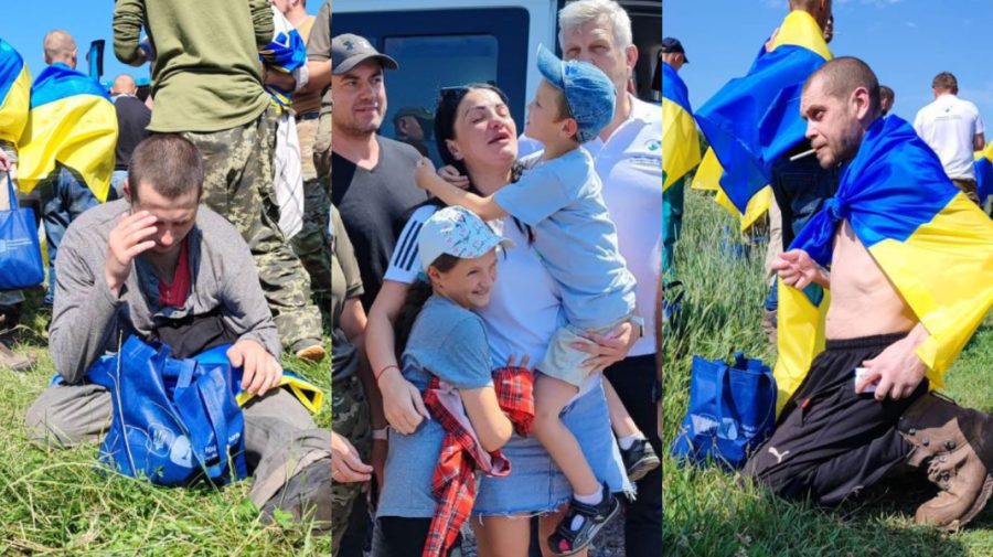 Imagini emoționante. 45 de prizonieri de război ucraineni și doi copii deportați ilegal s-au întorsc acasă