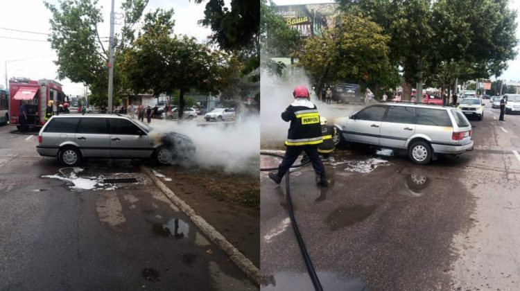 FOTO Instalația de gaz dintr-o mașină a explodat. Două persoane se aflau în vehicul