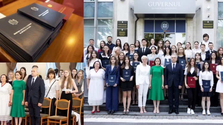 FOTO Elevii cu media 10 la BAC au primit diplome de la Sandu și Topală: Vă felicit pentru determinare și insistență