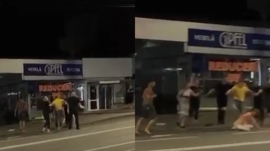 VIDEO cu impact emoțional: La Buiucani, un grup de persoane snopește în bătaie un tânăr în mijlocul străzii