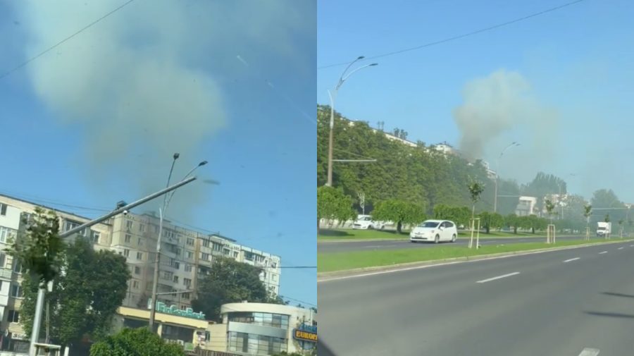 VIDEO Fum dens la fereastra unui bloc de pe bd. Dacia. Mâncarea uitată pe aragaz a pus pe jar pompierii