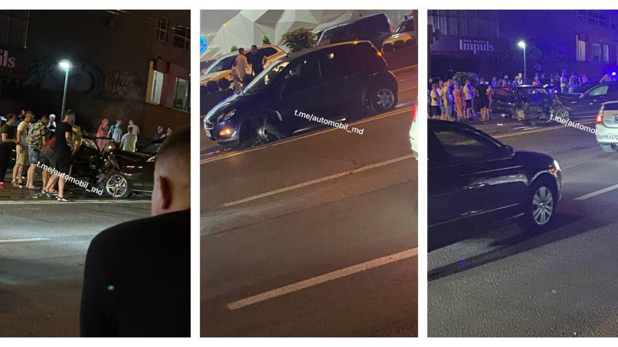 Accidentul produs la Botanica: Șoferul Mercedesului a fugit de la fața locului, iar cinci persoane au ajuns la spital
