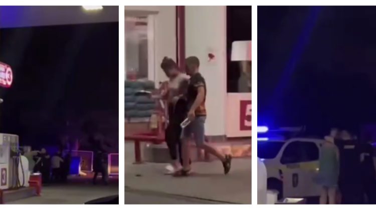 VIDEO Pumni și îmbrânceli la o stație PECO din Chișinău. Patru persoane au fost agresate de câțiva indivizi