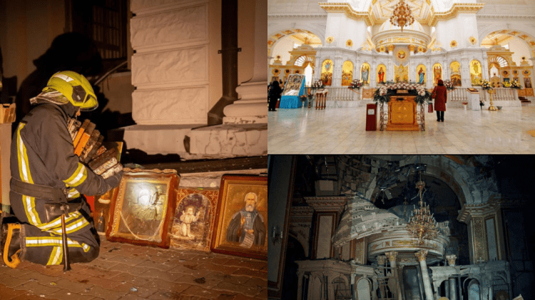 FOTO, VIDEO Nou val de atacuri asupra Odesei. Cea mai mare biserică ortodoxă din oraş a fost bombardată de ruși
