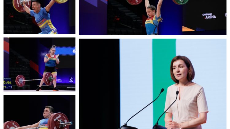 Maia Sandu a felicitat pe sportivii care au obținut 21 medalii la Campionatul European de Haltere