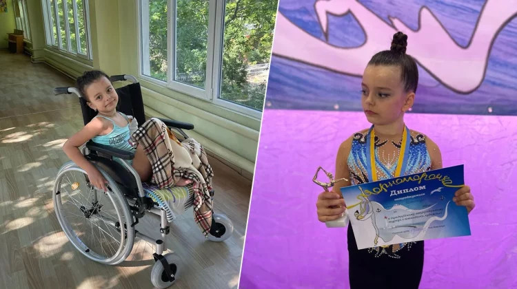 VIDEO O fetiță de 7 ani, cu un picior amputat după un atac al rușilor a câștigat aurul la un concurs de gimnastică