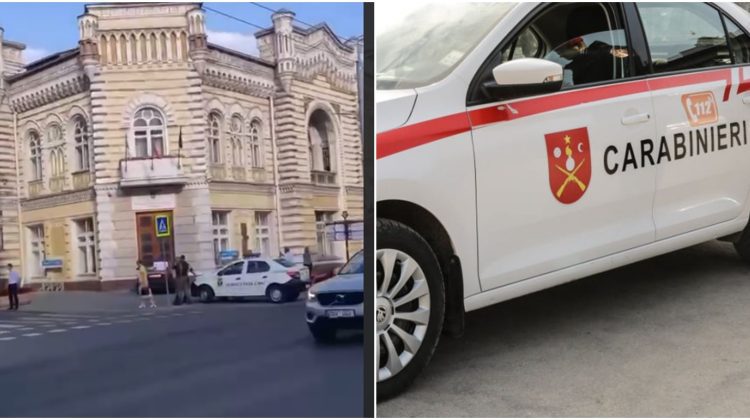 VIDEO Cu mașina pe scările Primăriei Chișinău! Șoferul automobilului a blocat accesul spre instituție