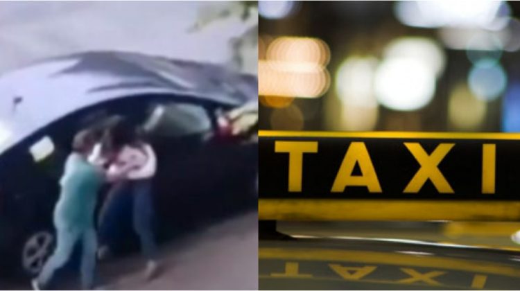 STOP CADRU Bătaie fără reguli în Chișinău! Un șofer de taxi și o clientă, filmați cum își împart pumni în stradă