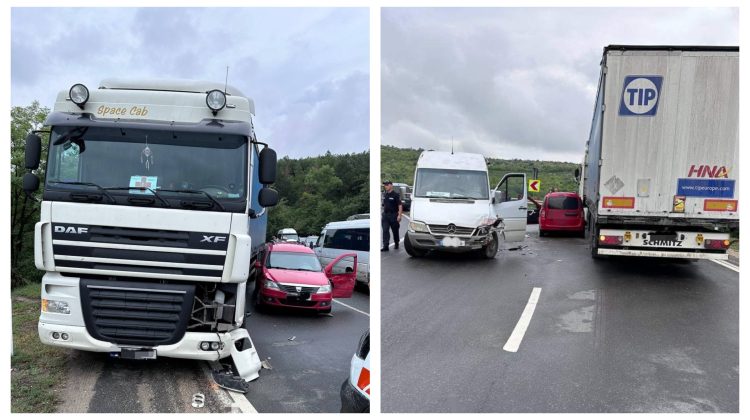 FOTO Trei unități de transport, avariate pe traseul Chișinău-Hîncești. O pasageră a ajuns la spital