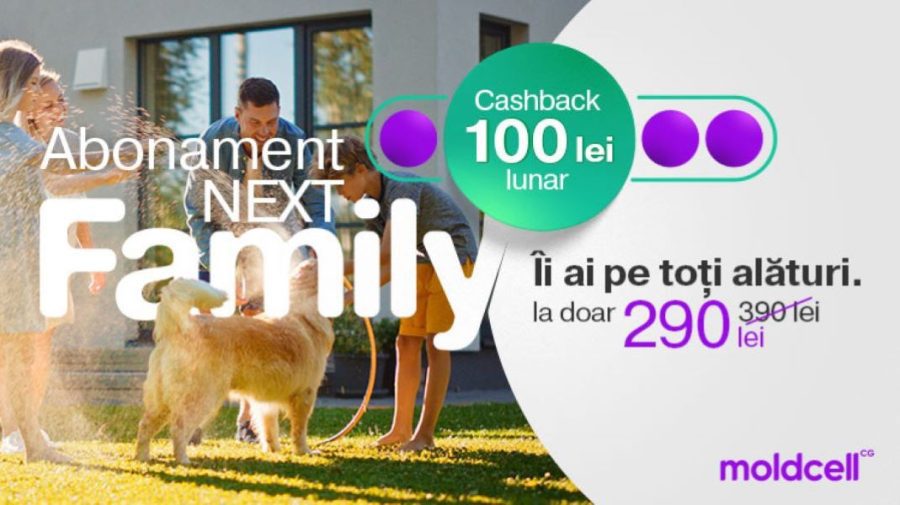Moldcell lansează Abonament Next Family pentru toată familia, generos și la super preț