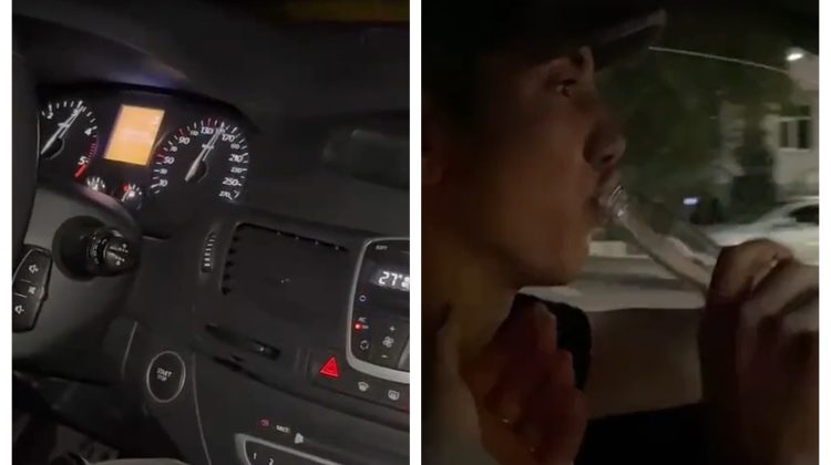VIDEO Isprava unui șofer te lasă fără cuvinte: Conducea cu berea în mână și cu 150 km/h prin Orhei