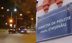 Ce știe Poliția despre șoferul care mergea haotic pe o stradă din Chișinău: „S-a tamponat într-o bordură”