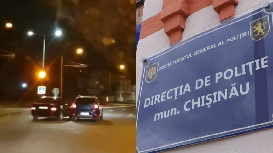 Ce știe Poliția despre șoferul care mergea haotic pe o stradă din Chișinău: „S-a tamponat într-o bordură”
