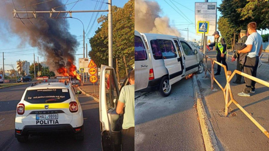 IGSU, despre mașina care a ars pe strada Petricani: Flăcările au nimicit autovehiculul în totalitate