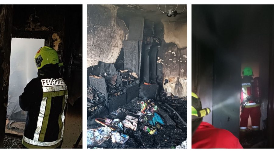 FOTO Incendiu puternic într-un bloc locativ din Orhei. Pompierii au evacuat mai multe persoane