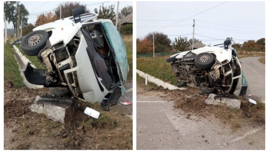 FOTO de la accidentul produs în apropierea satului Bahmut. Care este starea șoferului
