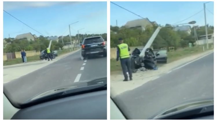 VIDEO Accident grav pe traseul Ungheni – Chișinău. La fața locului a intervenit ambulanța