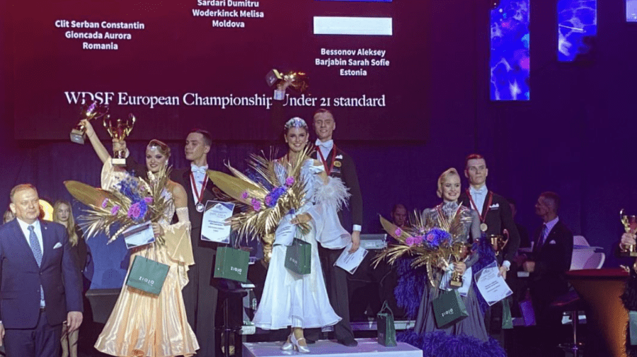 Tandemul de dansatori Dumitru Sardari și Melissa Wederkinck au devenit campioni europeni U21