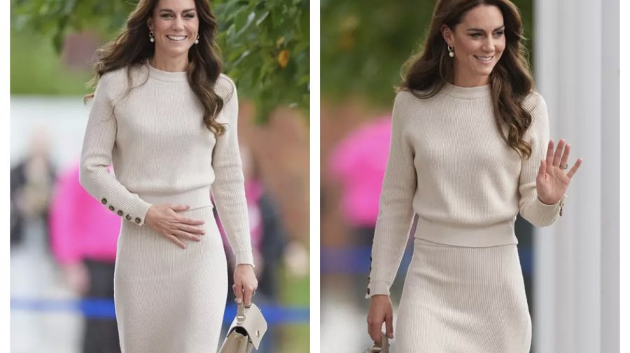 FOTO Kate Middleton a purtat o ținută realizată în România. Cât costă setul purtat de prințesă